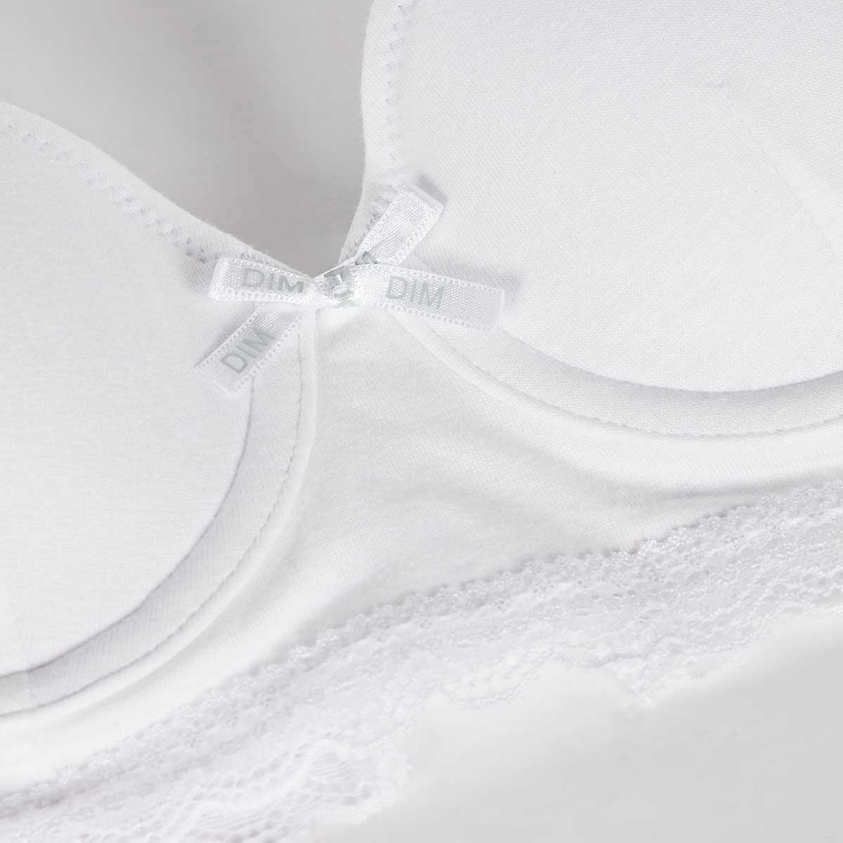 Soutien-gorge fille à coques moulées en coton stretch Blanc Dim Trendy - Image 3