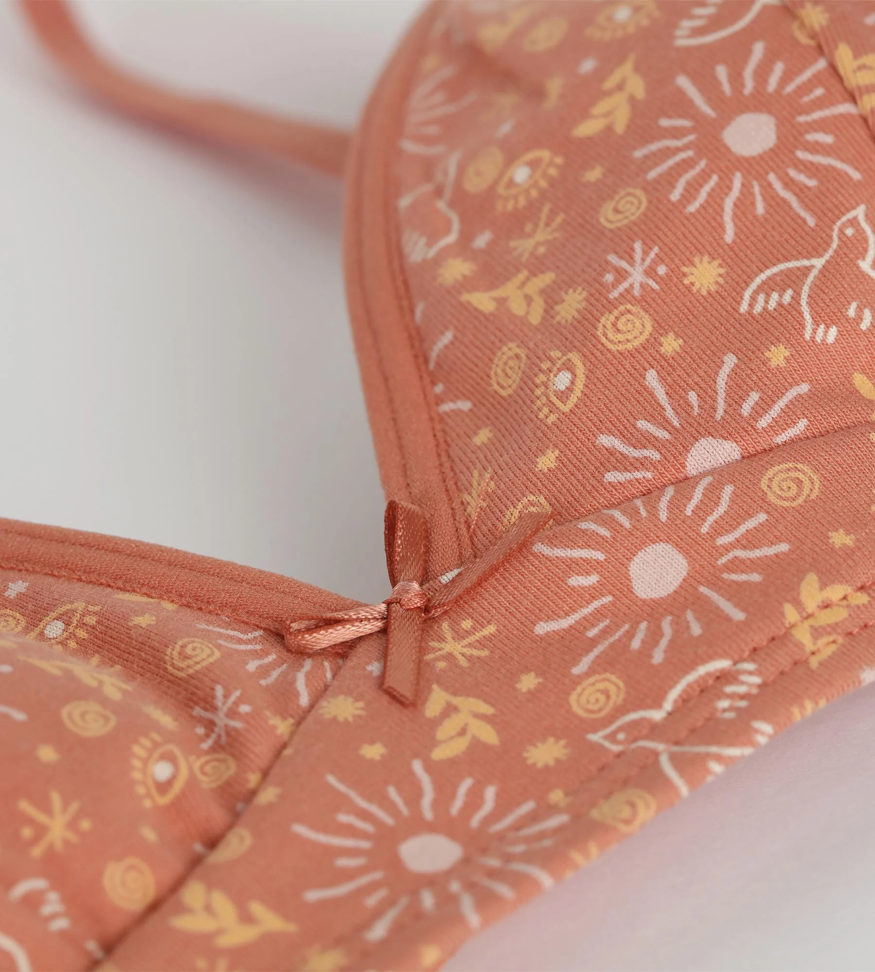 Soutien-gorge fille coton stretch Ocre à fleurs Les Pockets - Image 3
