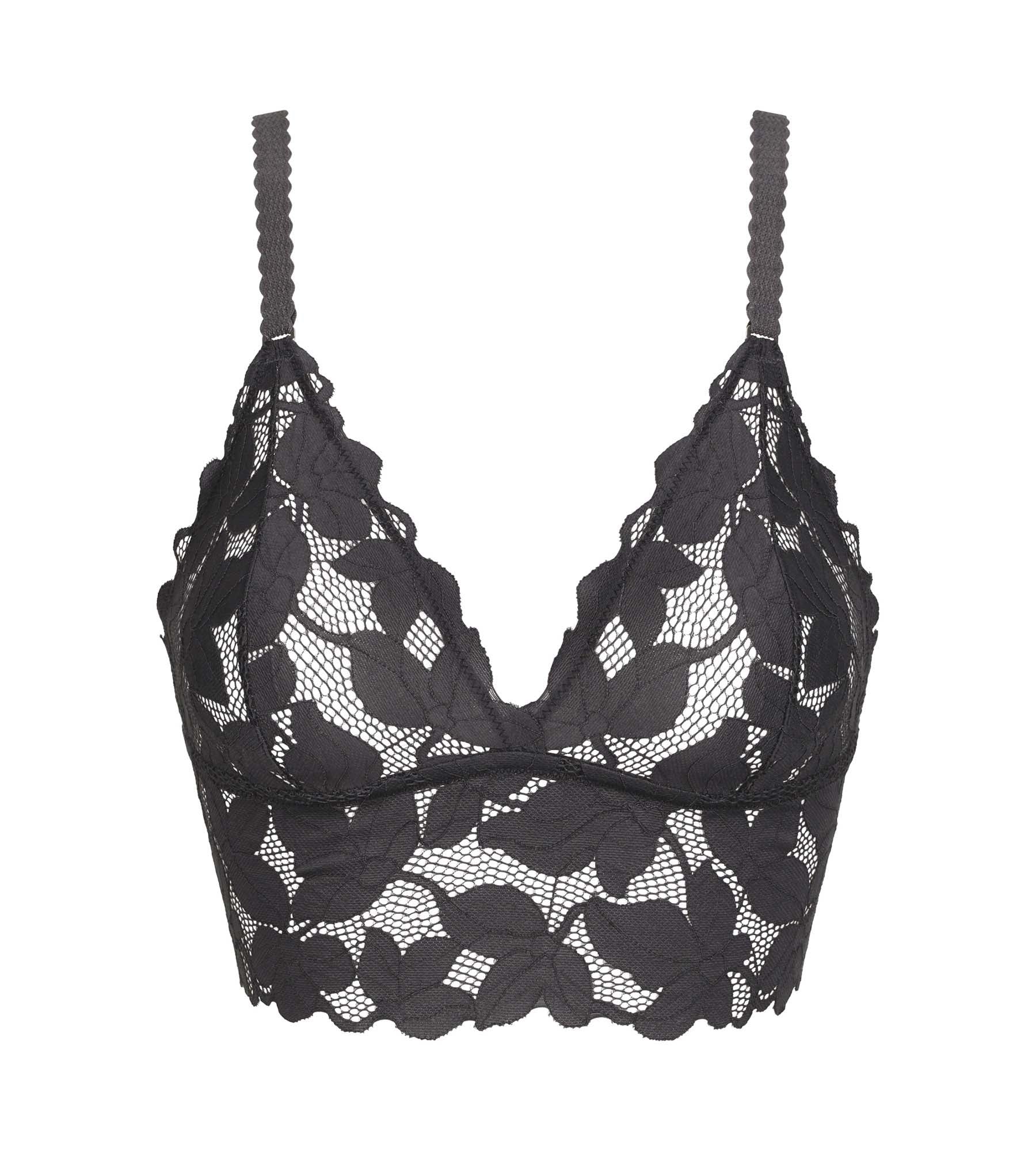 Soutien-gorge foulard sans armature en dentelle florale Gris Dim Lacy - Image 5