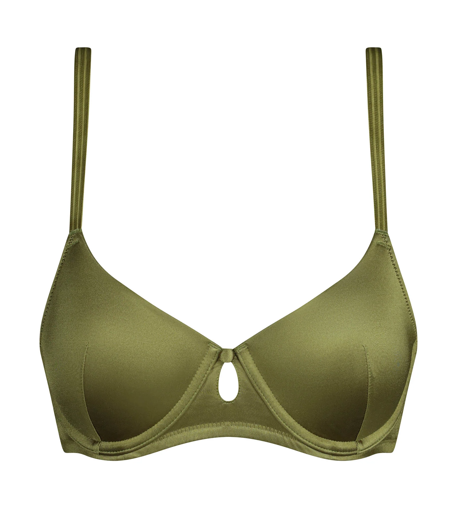 Soutien-gorge paddé à armatures Vert Kaki Silk Radiance - Image 5