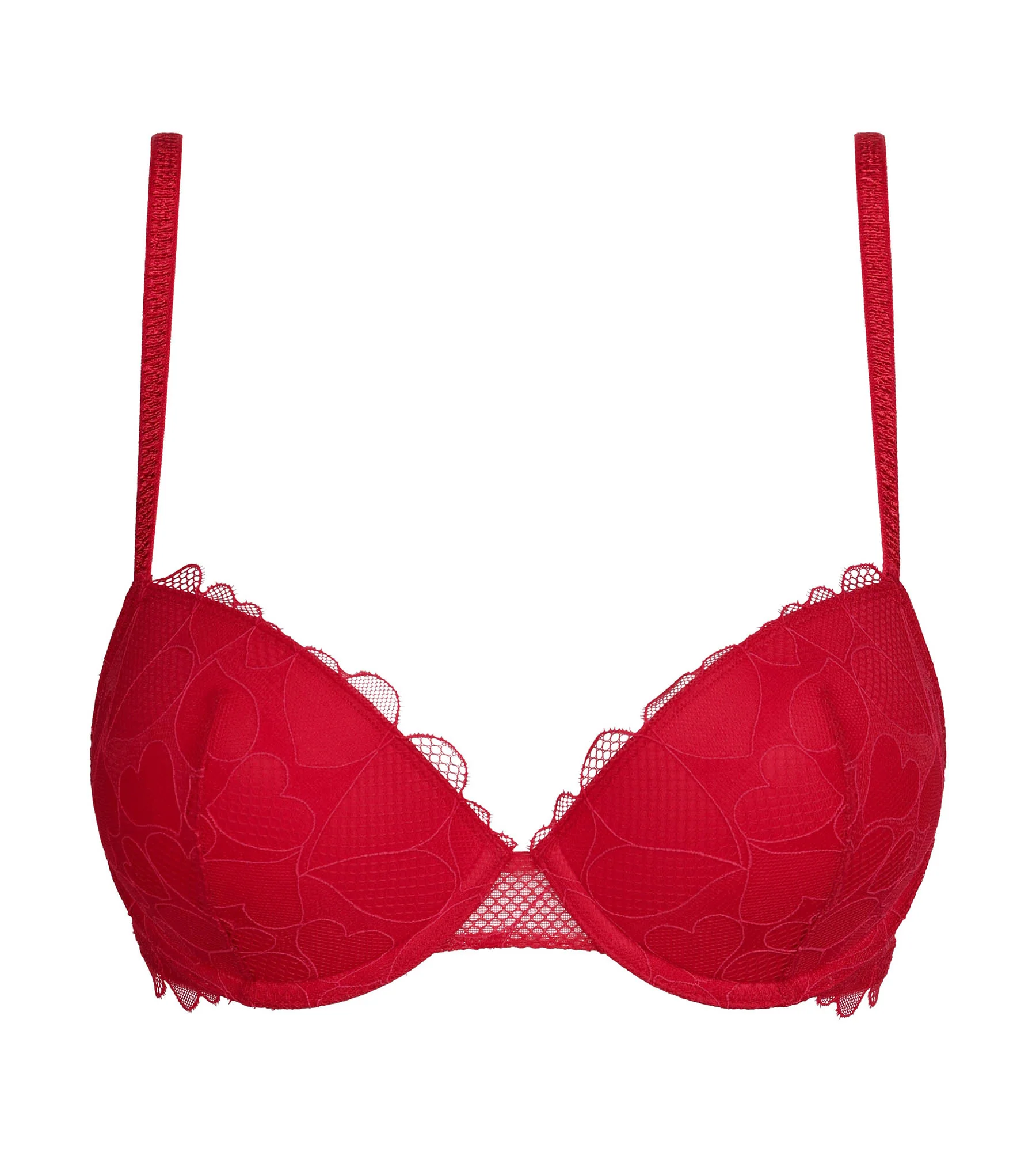Soutien-gorge push-up en dentelle à motif cœur Rouge Red Love - Image 5