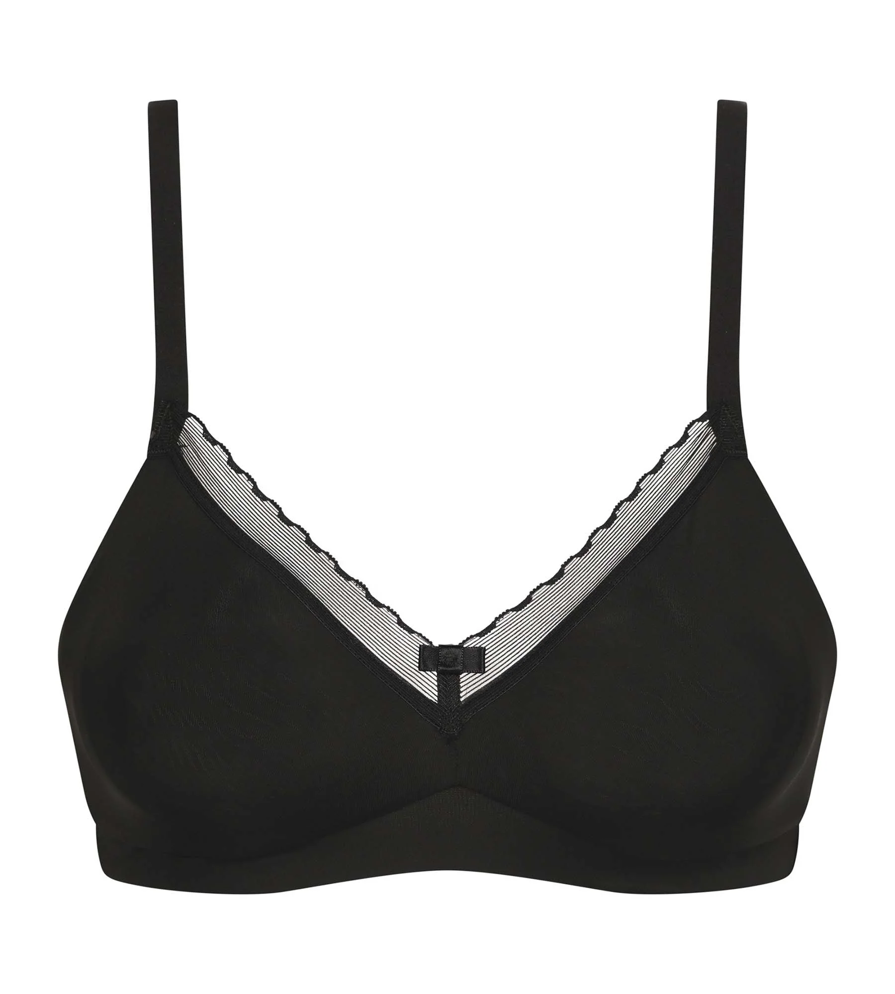 Soutien-gorge sans armature en microfibre et tulle Noir Daily Confort - Image 5