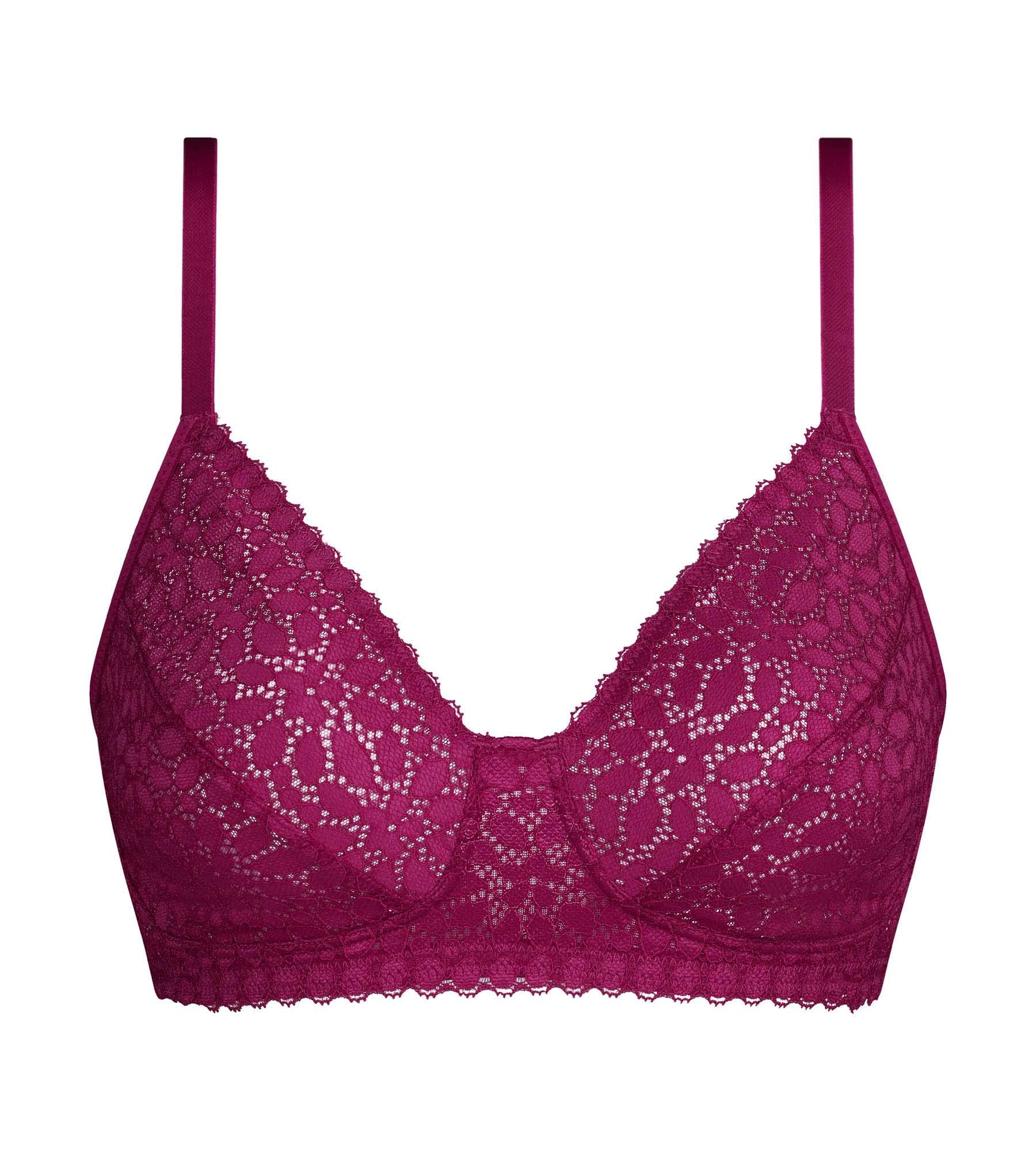 Soutien-gorge sans armatures en dentelle florale fruits rouges Daily Dentelle - Image 5