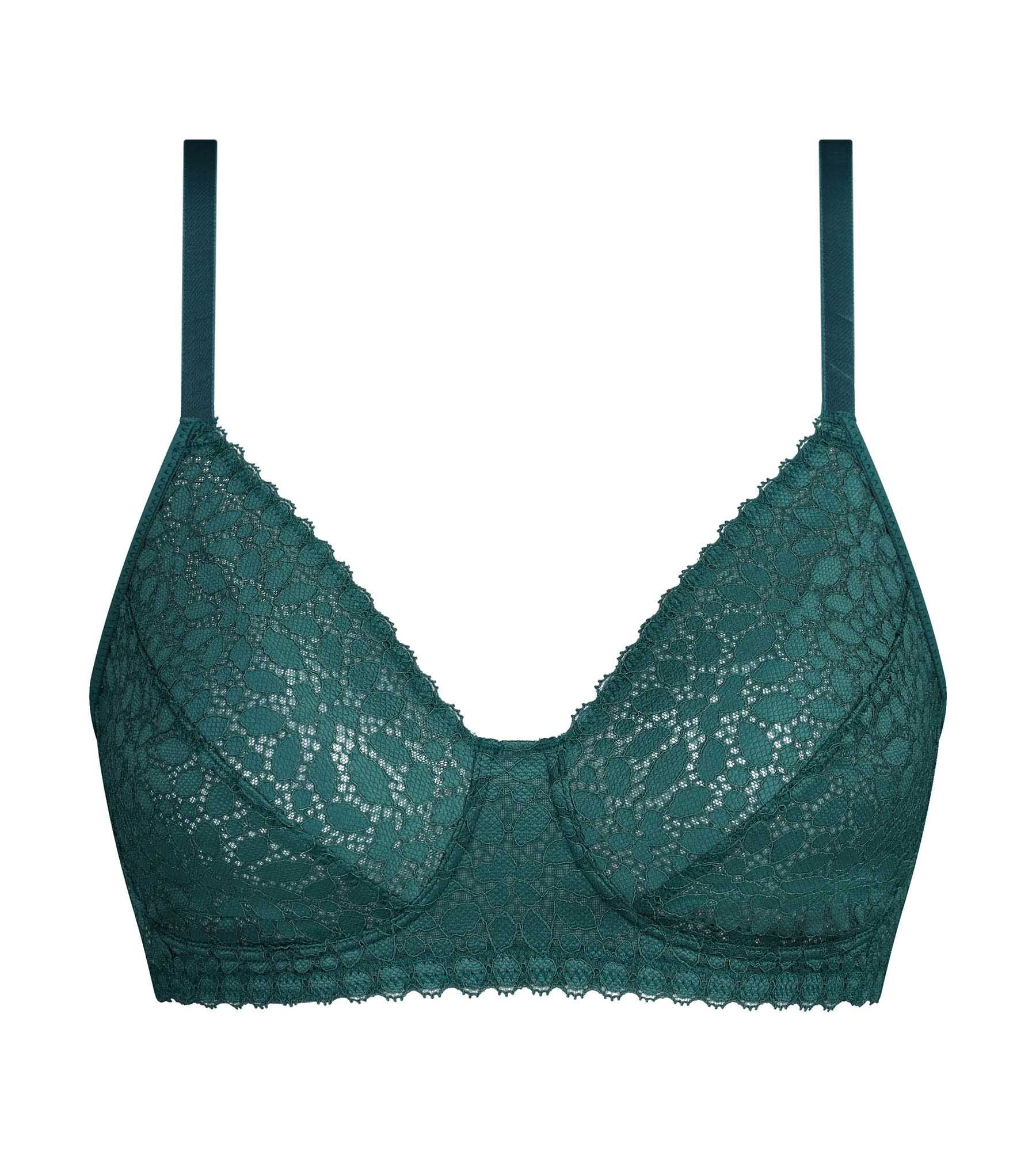 Soutien-gorge sans armatures en dentelle florale verte Daily Dentelle - Image 5