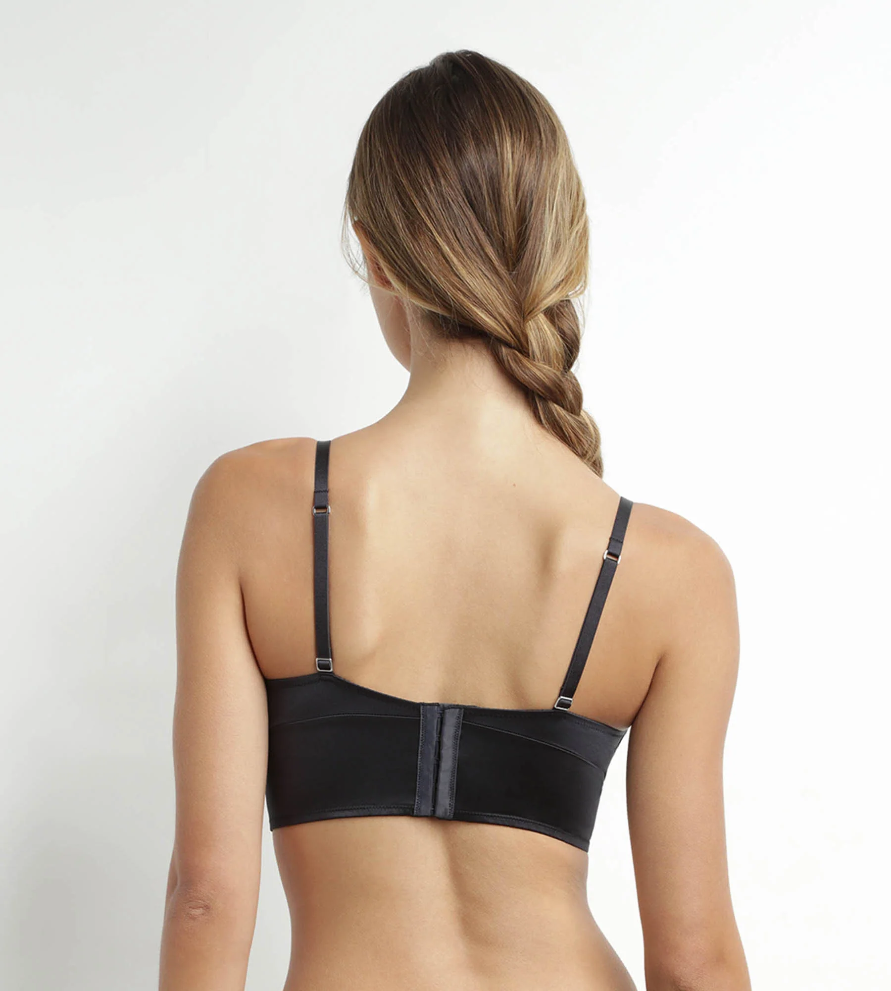 Soutien-gorge triangle ampliforme en microfibre satinée Gris Dim Chéri - Image 2