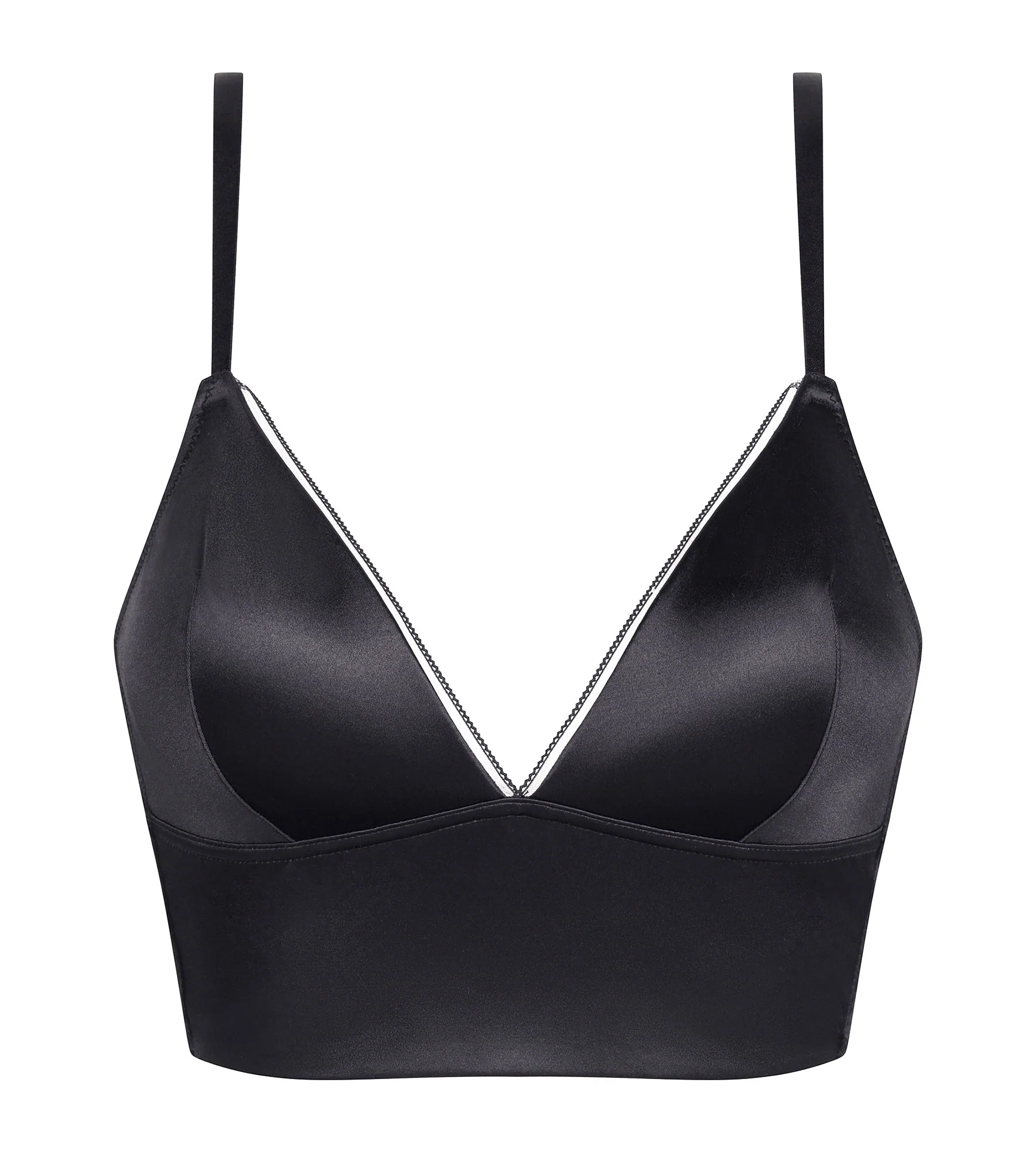 Soutien-gorge triangle ampliforme en microfibre satinée Gris Dim Chéri - Image 5