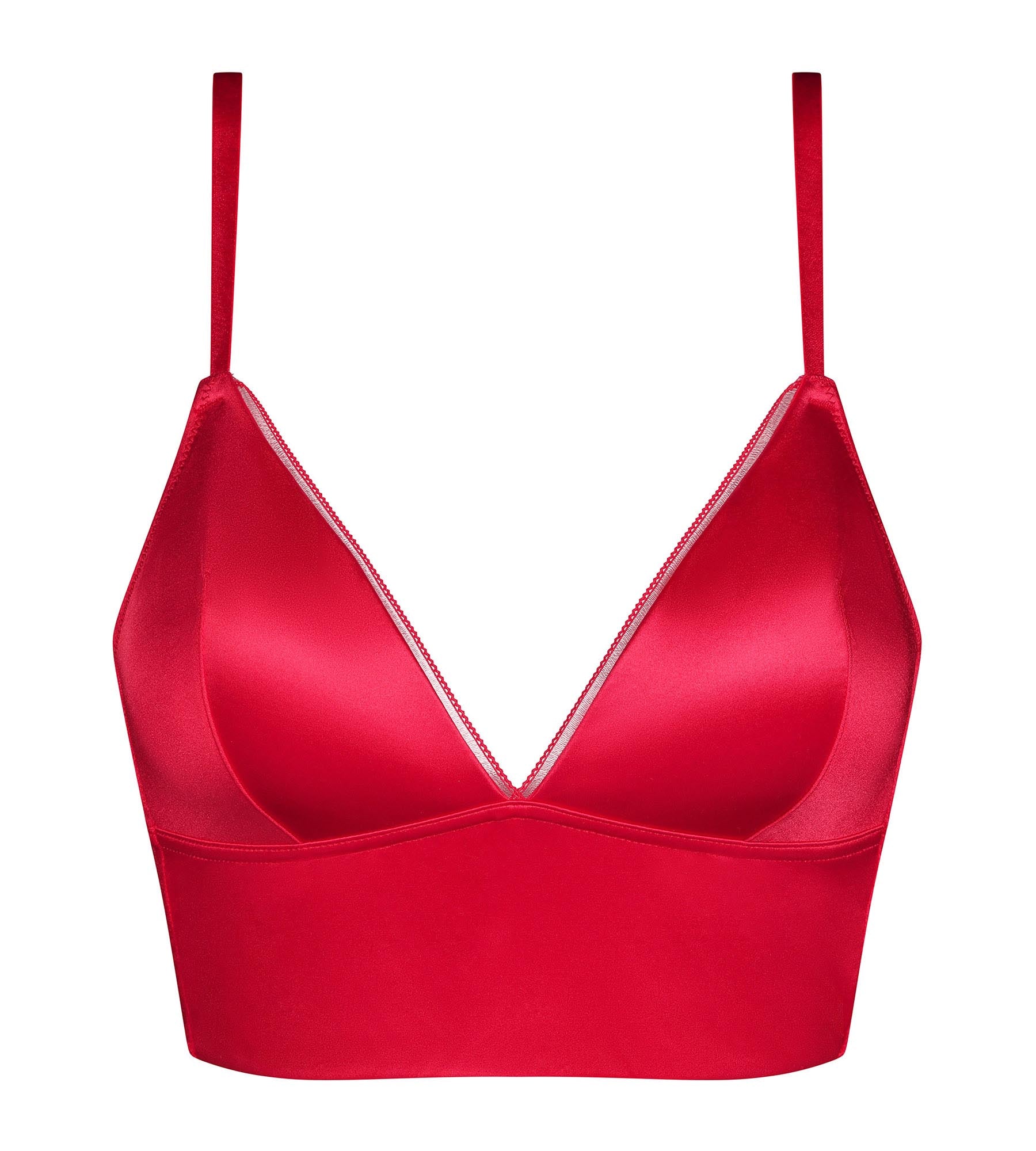 Soutien-gorge triangle ampliforme microfibre satinée Rouge Dim Chéri - Image 5