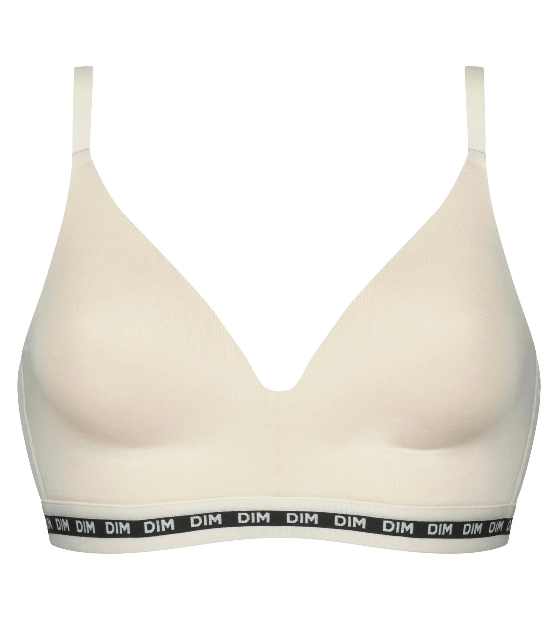 Soutien-gorge triangle en coton modal beige à bonnets moulés Dim Icons - Image 5