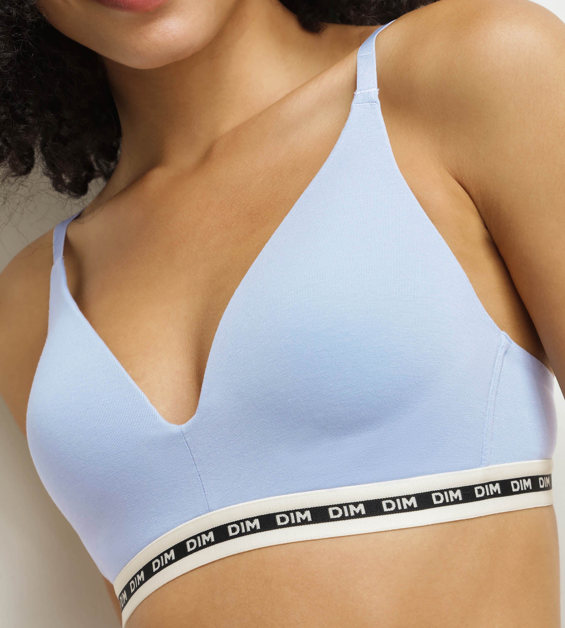 Soutien-gorge triangle en coton modal Bleu à bonnets moulés Dim Icons - Image 10