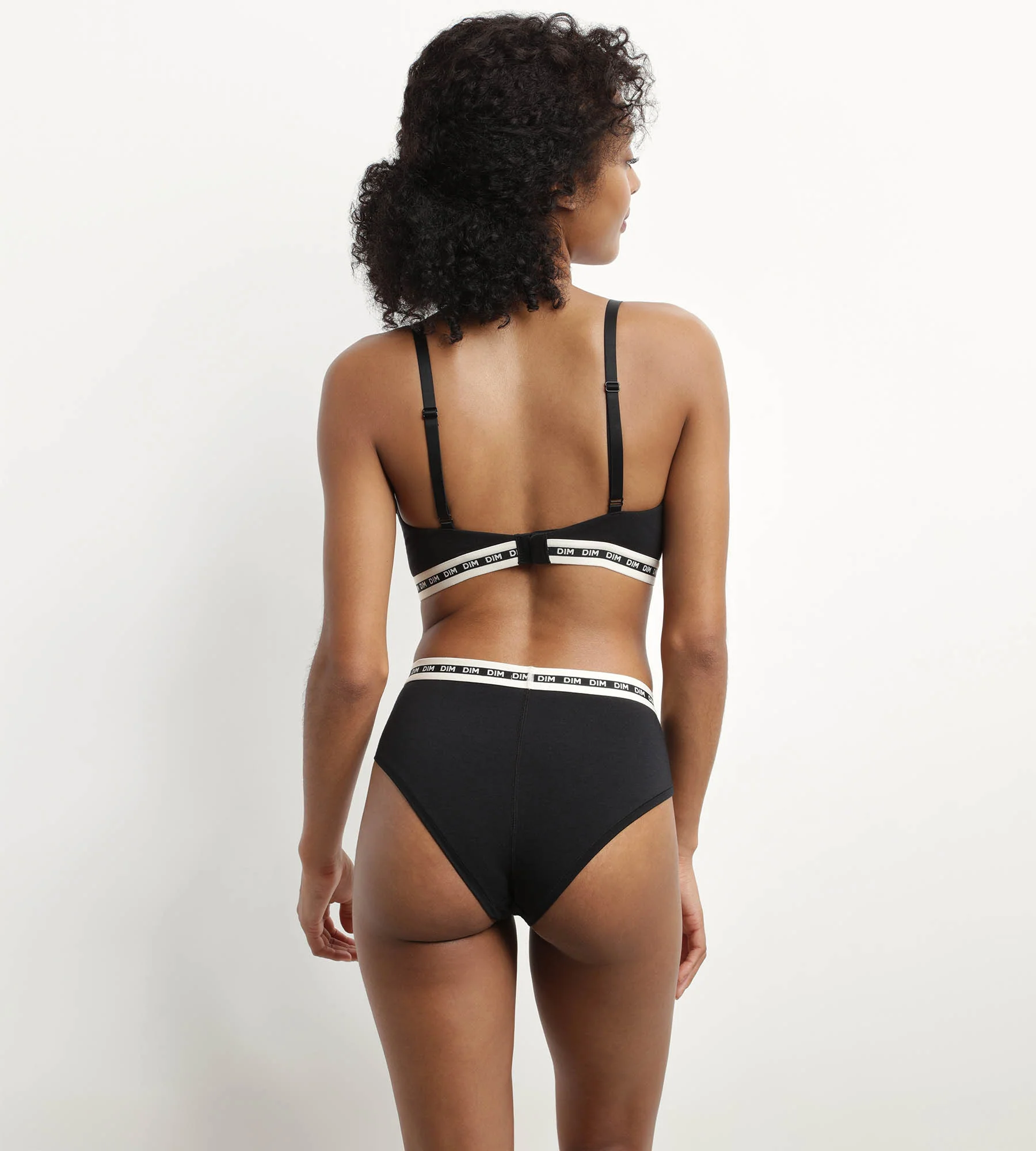 Soutien-gorge triangle en coton modal Noir à bonnets moulés Dim Icons - Image 4