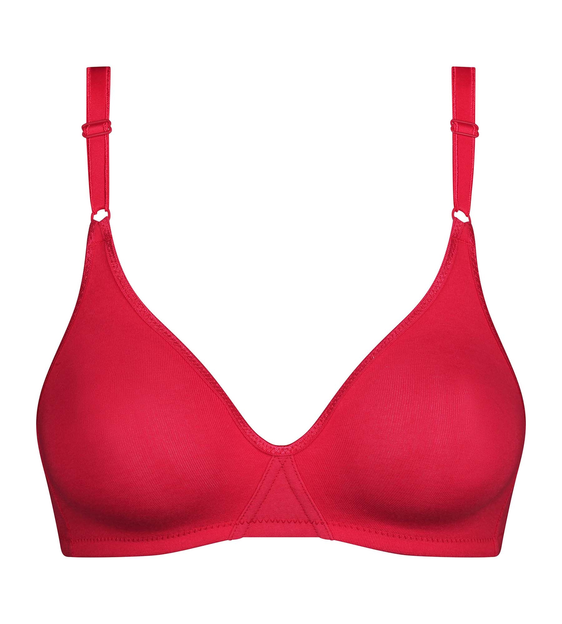 Soutien-gorge triangle sans armature en coton Rouge Dim Daily - Image 5
