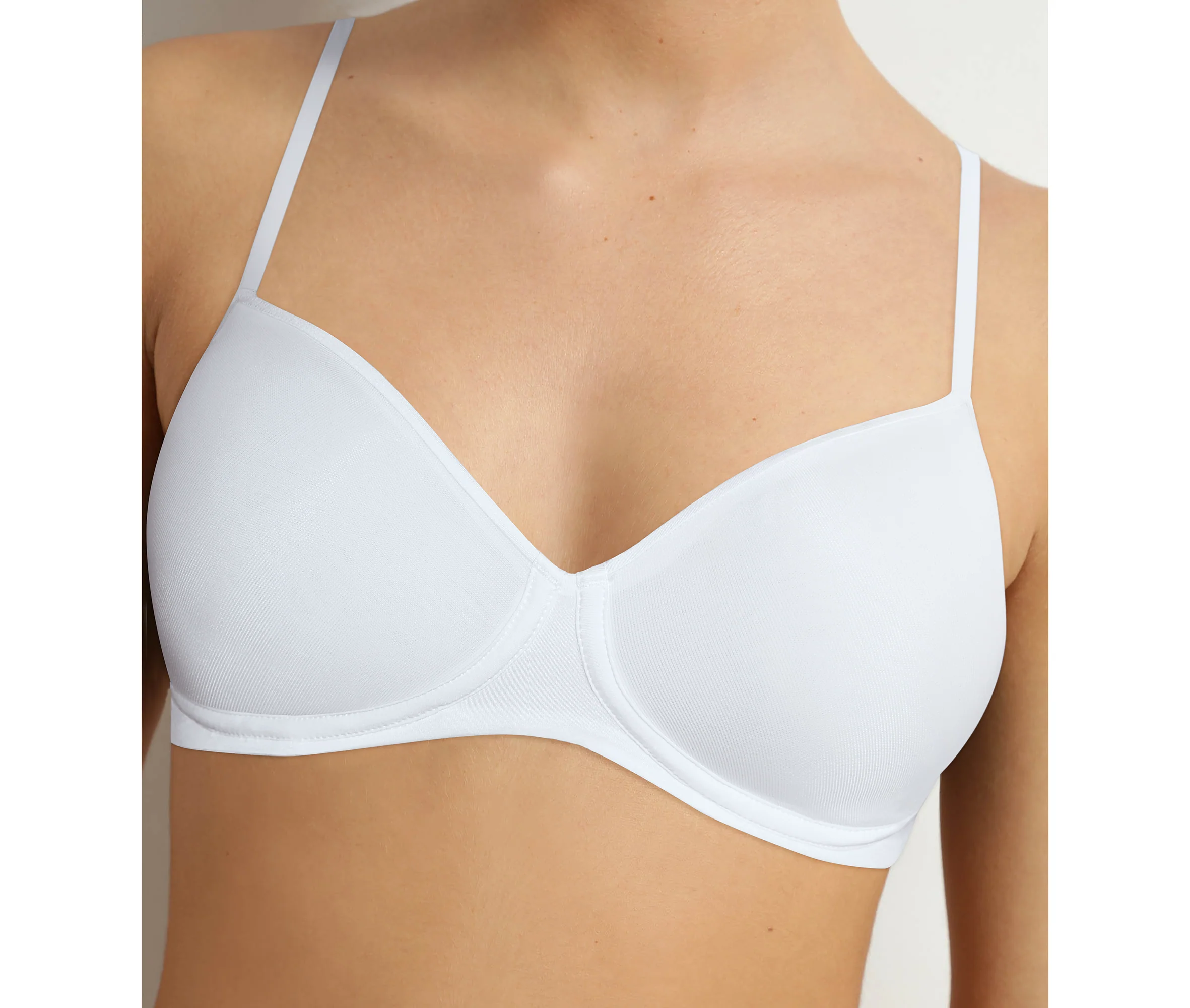 Soutien-gorge triangle sans armature en microfibre Blanc Dim Invisible - Image 3