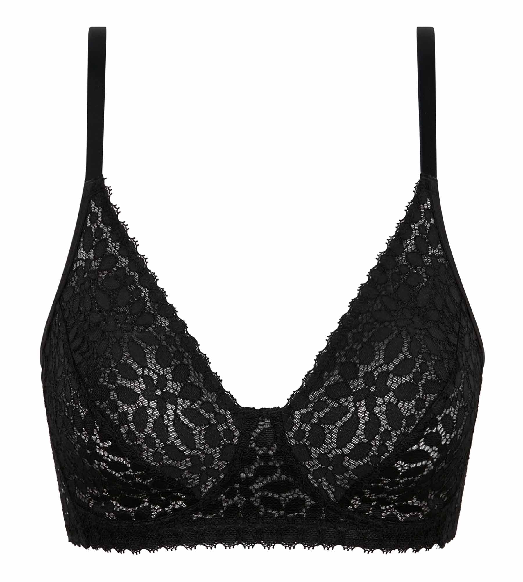 Soutien-gorge triangle sans armature motif floral Noir Daily Dentelle - Image 5