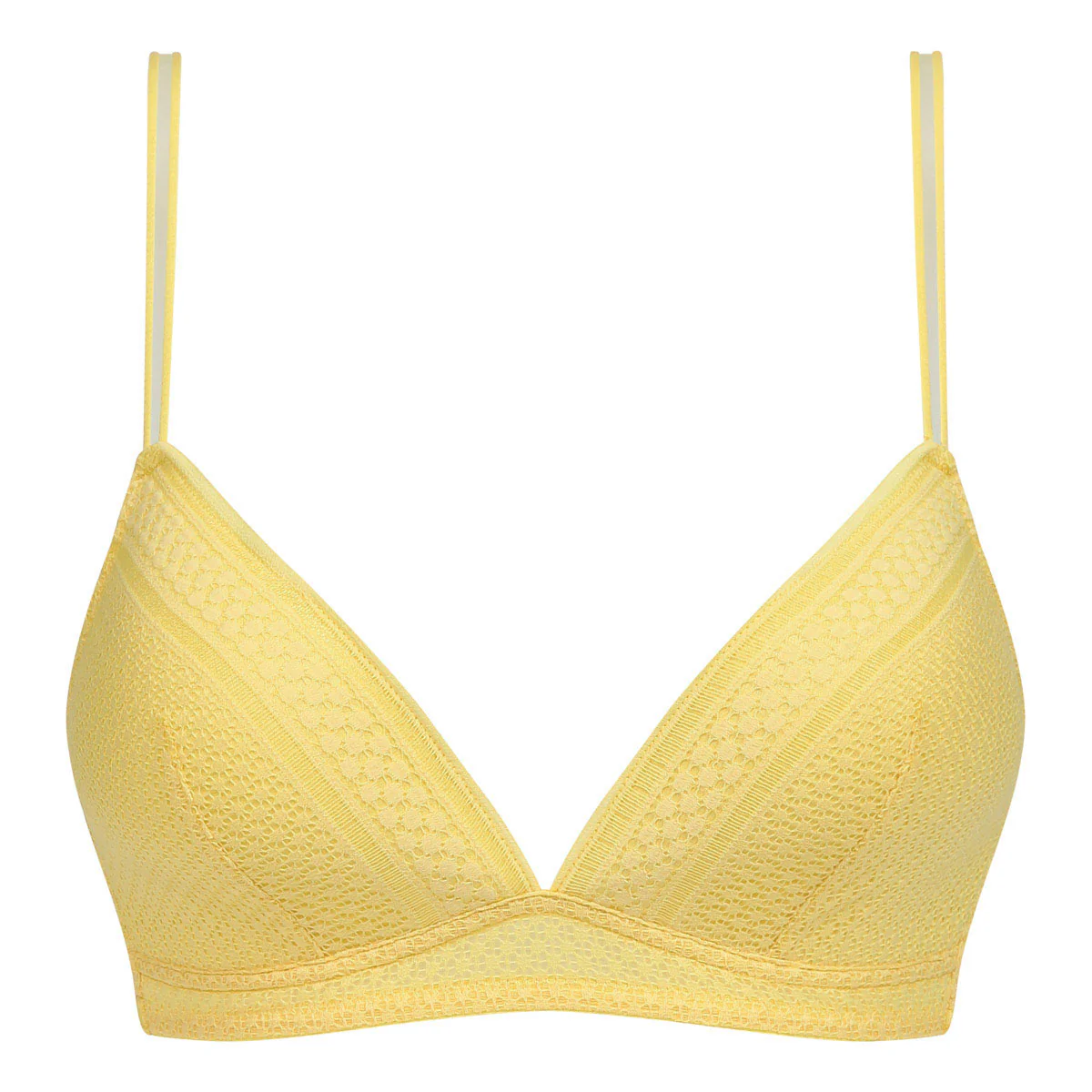 Soutien-gorge triangle sans armatures en dentelle Jaune Chic Summer - Image 5