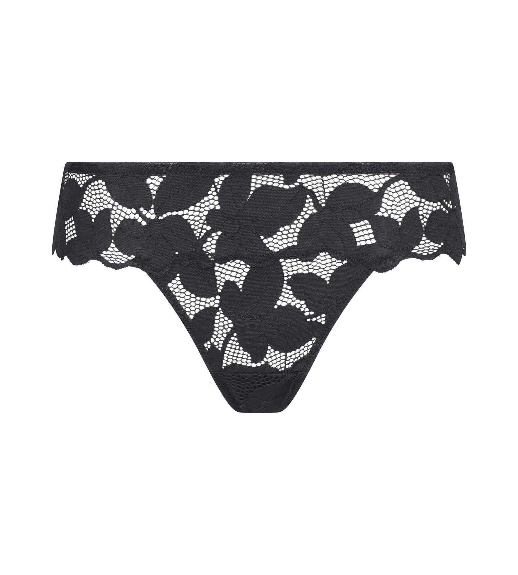 String femme en dentelle à grosses fleurs Gris Granit Dim Lacy - Image 5