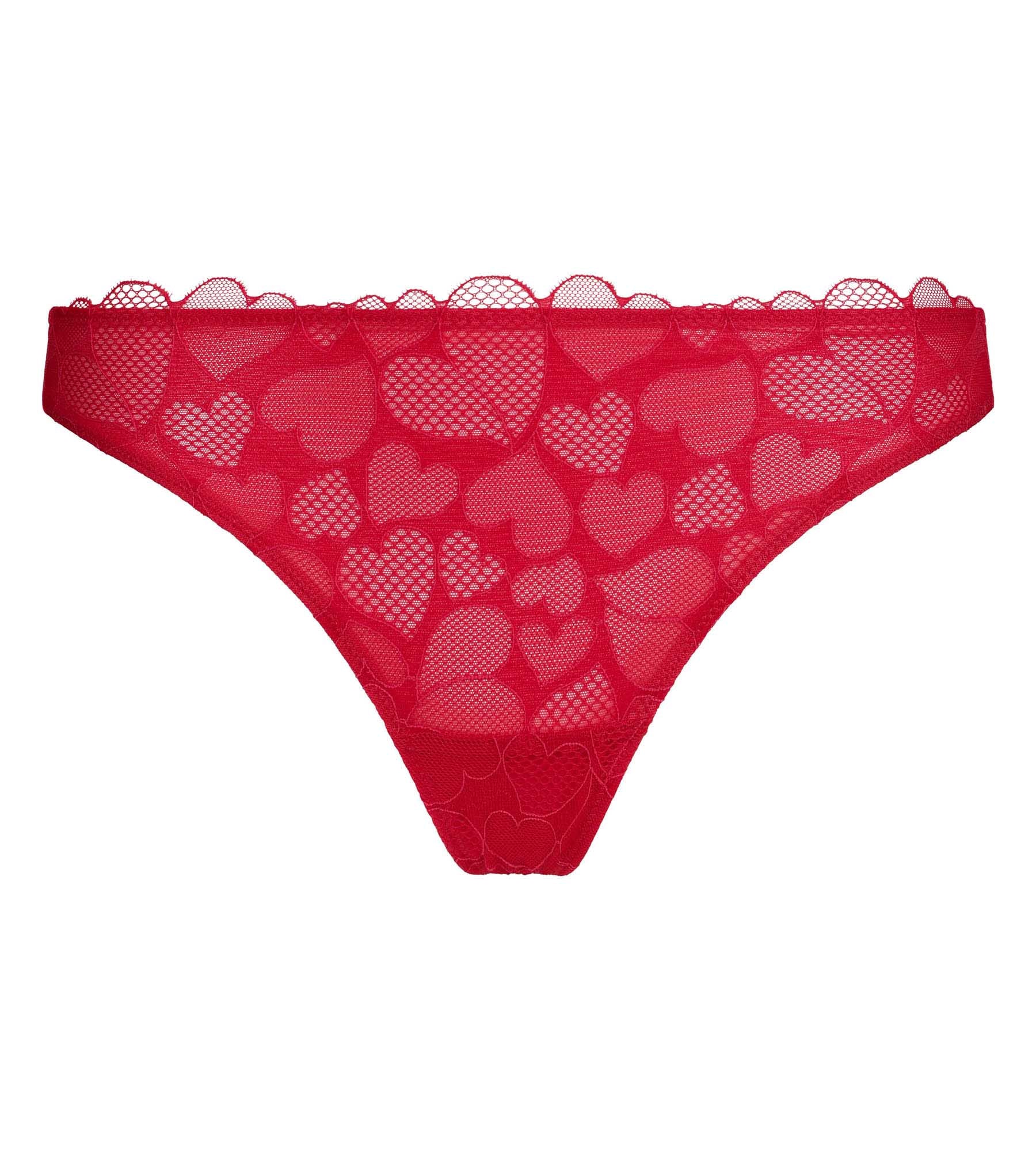 String femme en dentelle à motif cœur Rouge Red Love - Image 5