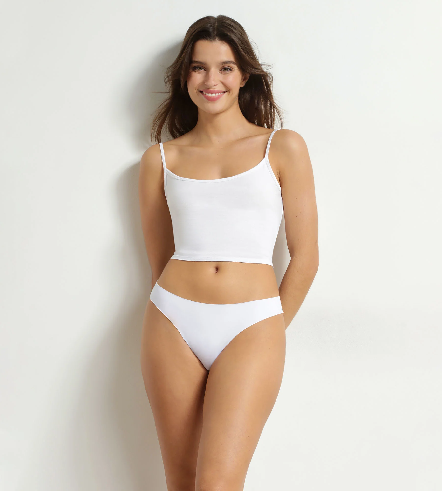 String femme invisible en microfibre Blanc Dim - Image 3