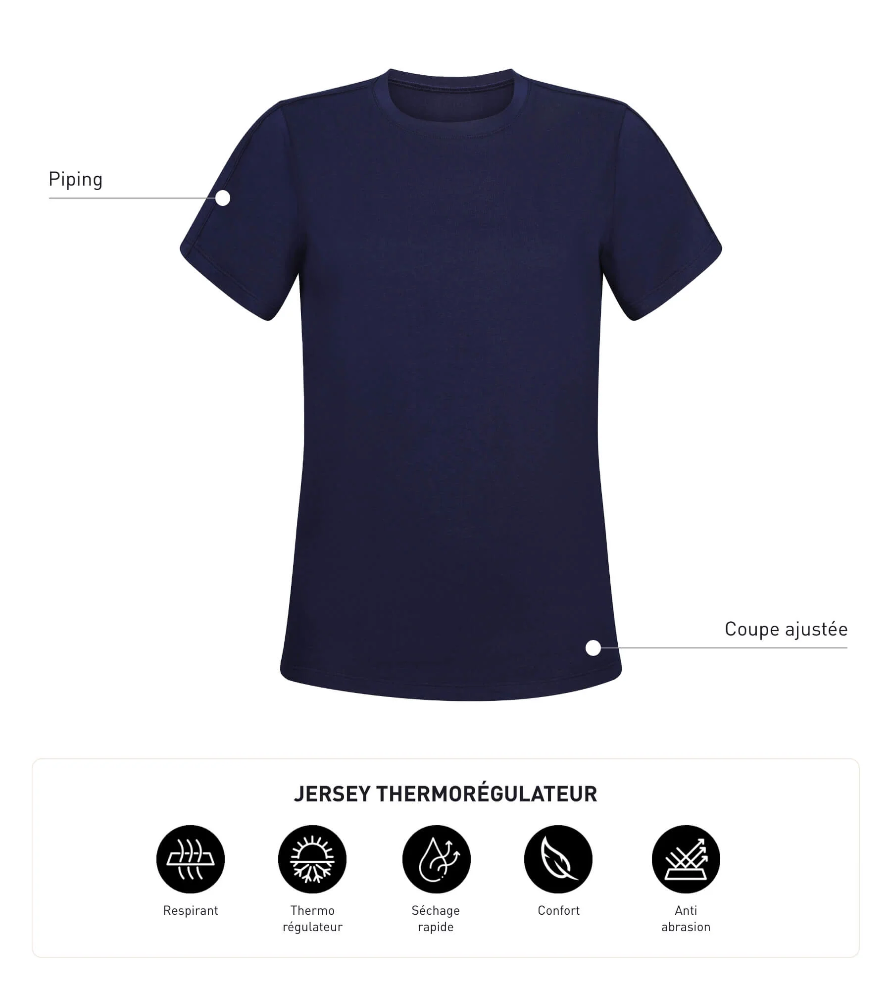 T-shirt de sport femme thermorégulateur Bleu Dim Move - Image 5