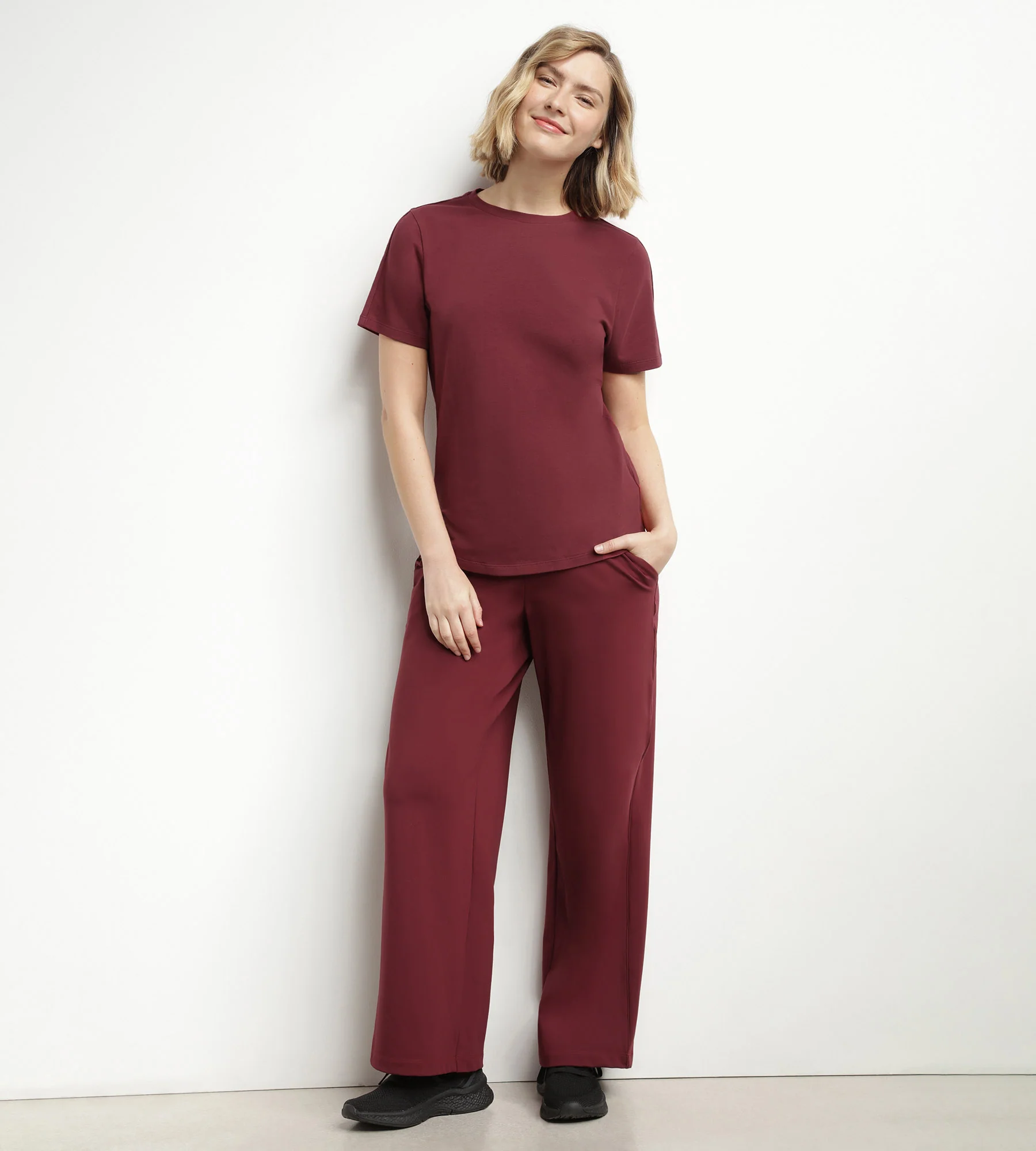 T-shirt de sport femme thermorégulateur en jersey Bordeaux Dim Move - Image 3