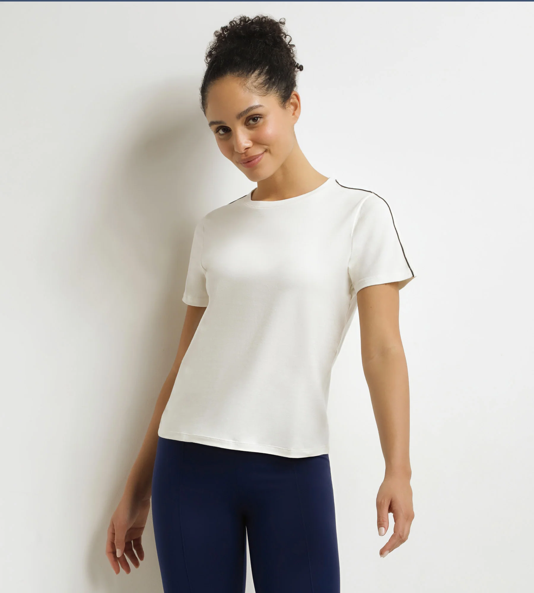 T-shirt de sport femme thermorégulateur en jersey Écru Dim Move