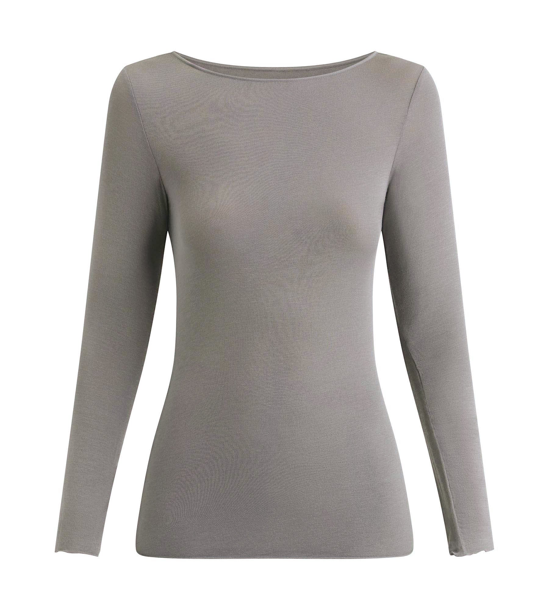 T-shirt femme col bateau gris Dim Thermal - Image 3
