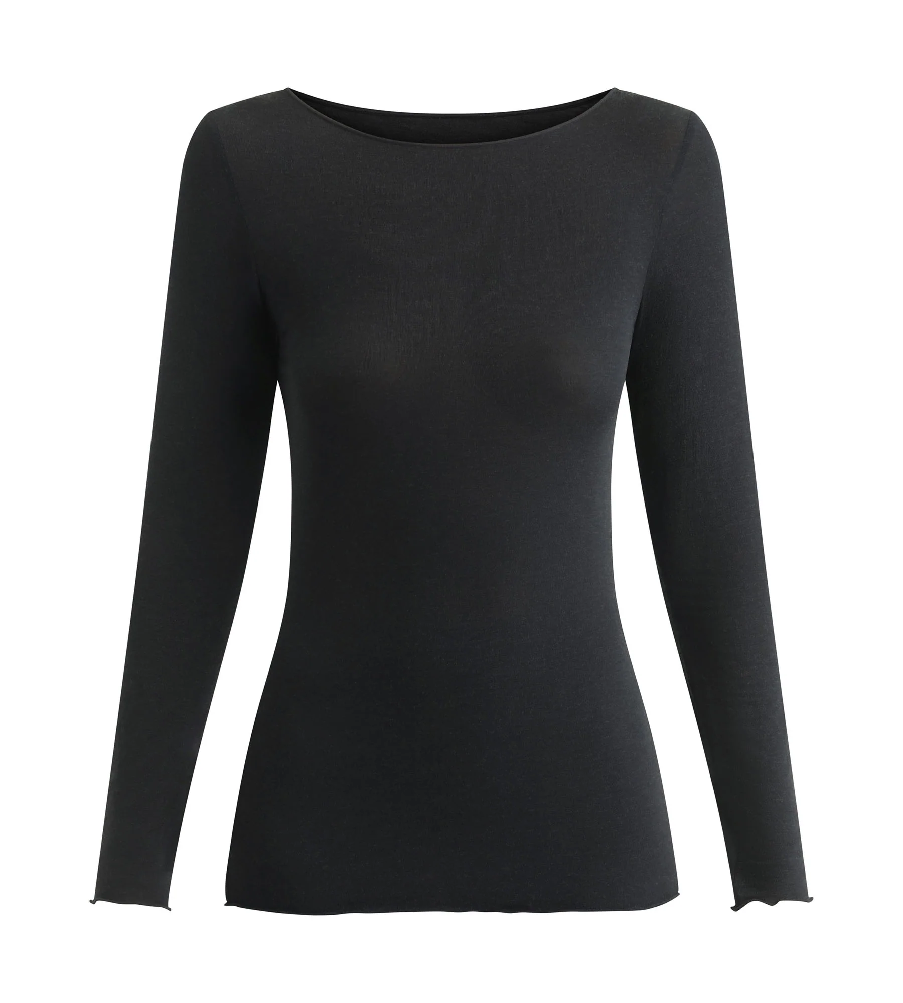 T-shirt femme col bateau Noir Dim Thermal - Image 3