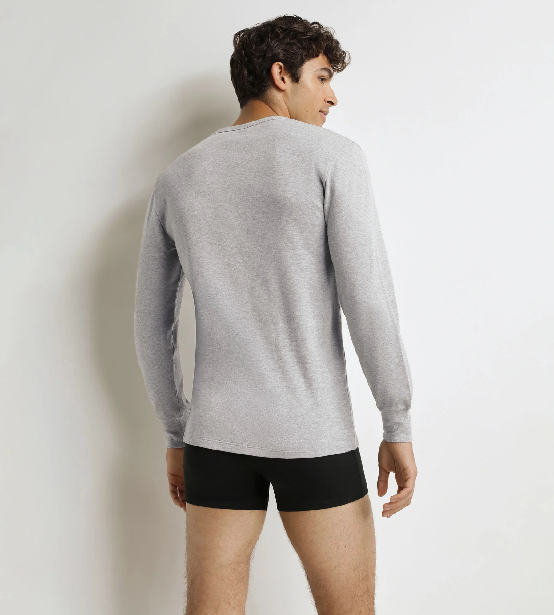 T-shirt homme en coton gris chiné Dim Thermal - Image 2