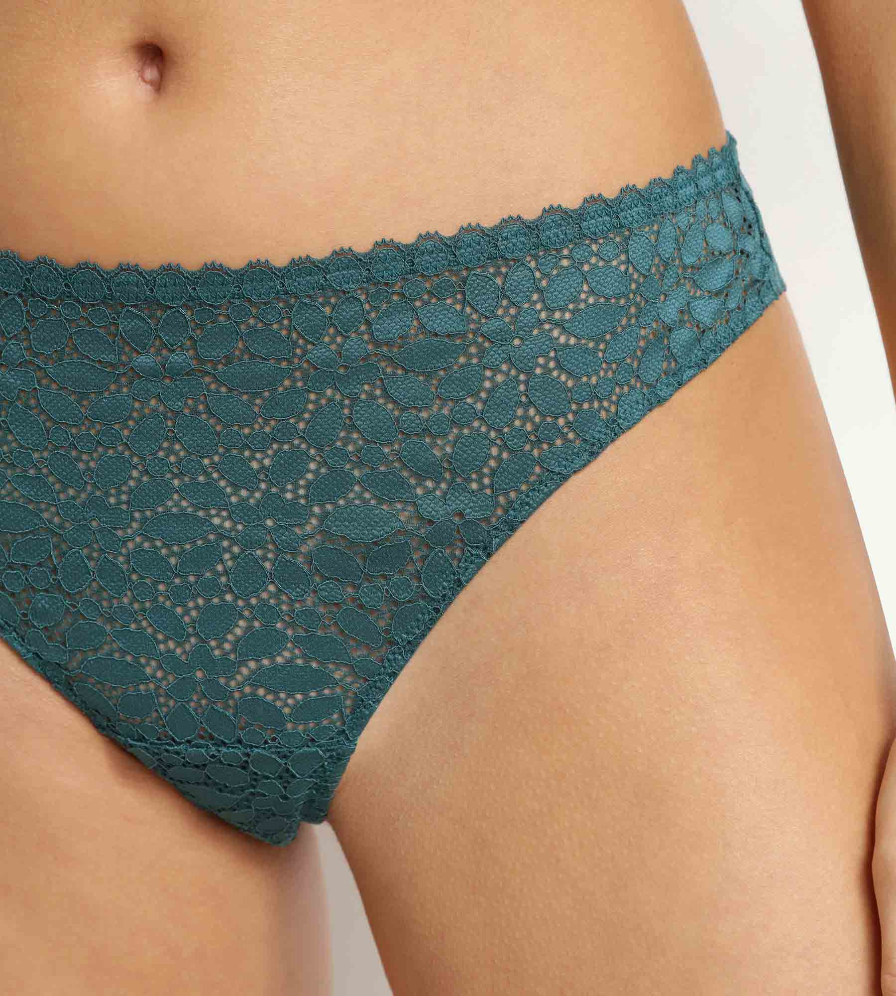Tanga femme en dentelle vert émeraude Daily Dentelle - Image 6